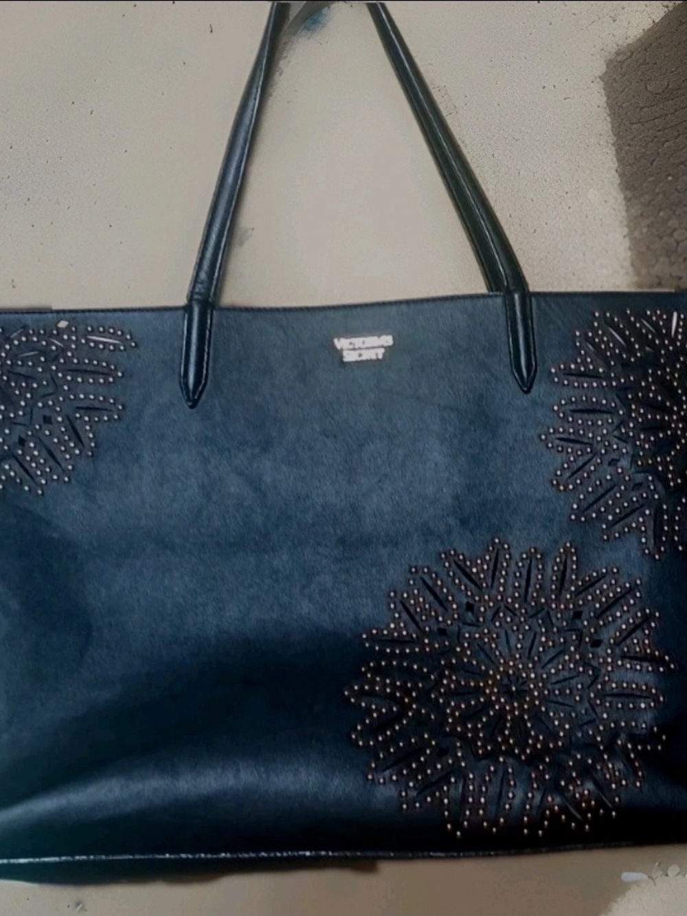 Victoria's Secret Black Stud-Embellished Tote